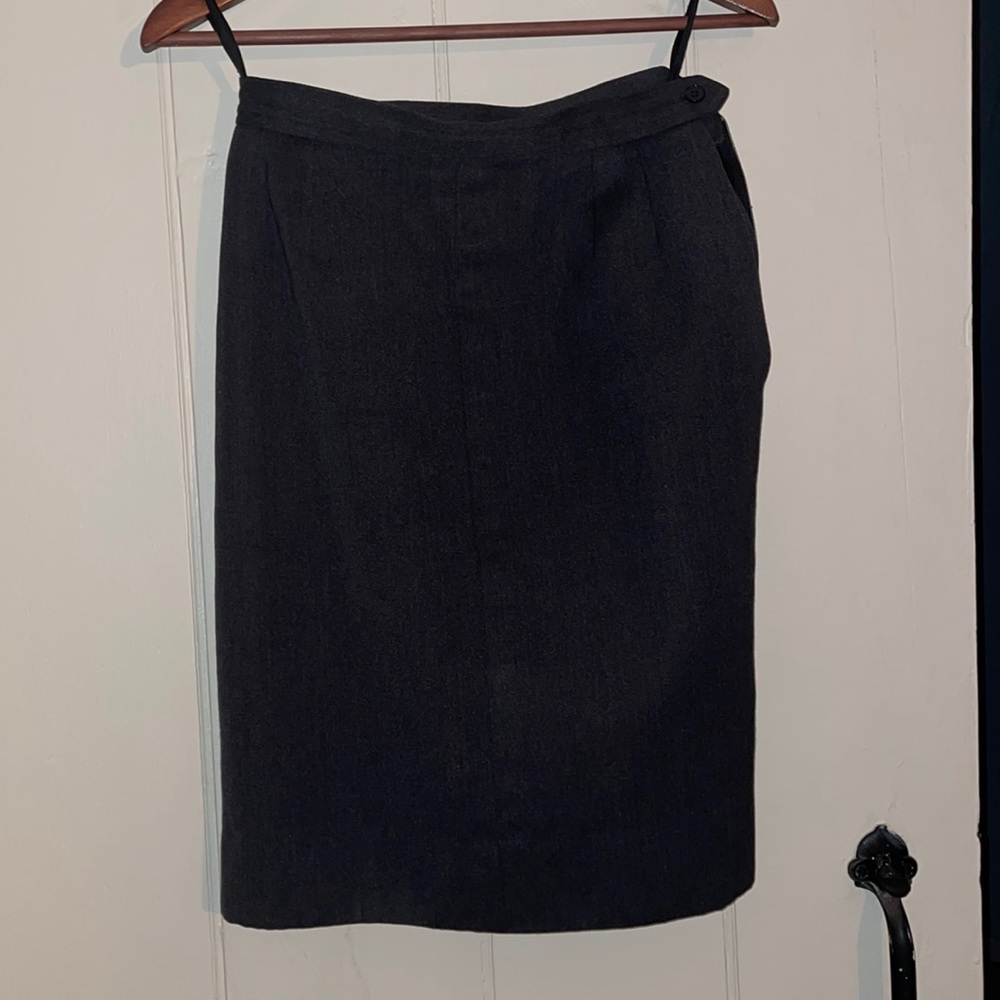 Wool YVES SAINT LAURENT high waist pockets pencil skirt xs